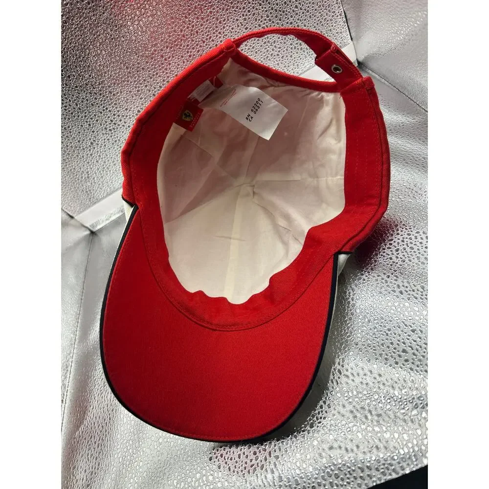 Ferrari Scuderia Adjustable Baseball Cap Red White Racing Hat Embroidered Logo‎